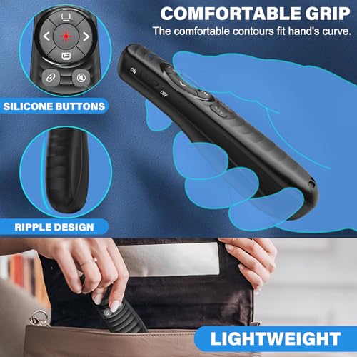 Presentation Clicker Wireless Presenter Remote Clicker for 2-in-1 USB Type C Powerpoint Clicker with Clicker, RF 2.4GHz USB C Presentation Remote PPT Slide Advancer for Mac/Google Slide/Keynote - style: USB C+USB A