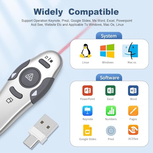QUI Presenter Remote USB A&C Bundle | One Purple & One Silver