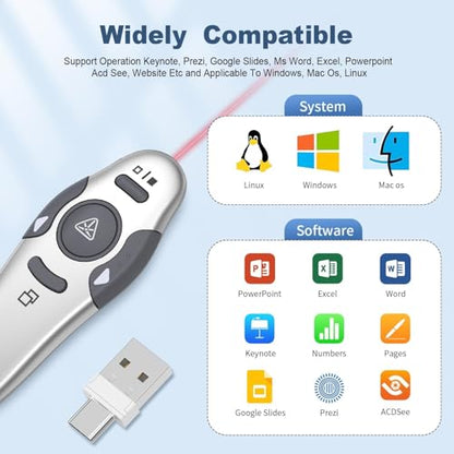 QUI Presenter Remote USB A&C Bundle | One Purple & One Silver
