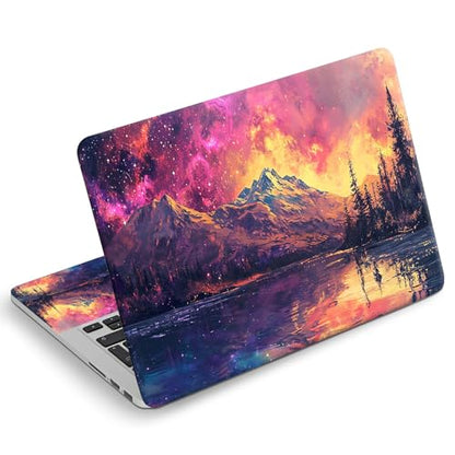 Universal Laptop Skin Sticker Decal, Compatible with MacBook HP Dell Lenovo 12"-15.6", Reusable Vinyl Notebook Cover 3PCS Set, High-Recognition Film-Galaxy Mountains with Lake - color: Galaxy mountains with lake