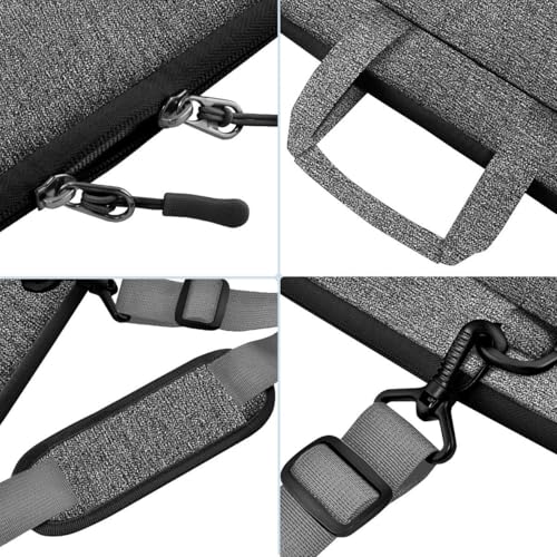 Hseok Laptop Shoulder Bag 17-17.3 inch Case, Durable Shockproof Protective Briefcase with Multi-Pockets Compatible with Lenovo Most 17-17.3 inch HP Acer Dell ASUS MSI Notebooks,Dark gray-black - color: Dark Gray-black, size: 17-17.3"