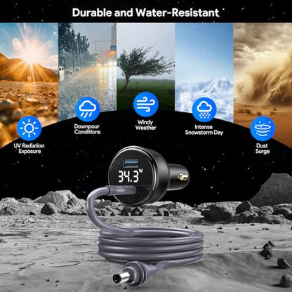 QUIDDITY Starlink Mini Car Adapter, Starlink Mini Car Charger, 12V-24V Cigarette Lighter Adapter with Digital Display, PD 67W + USB-A 30W, Starlinks MiNI X Waterproof Cable for Cars, Trucks, RVs 10FT - size: 10 FT