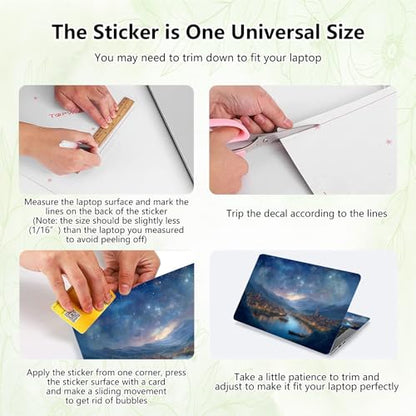 Laptop Skin Sticker Decal, Universal Reusable Vinyl Laptop Cover for 12" 13" 13.3" 14" 15" 15.4" 15.6" Notebook PC, Waterproof Scratch-Resistant with 2 Wrist Pads, Easy to Apply & Remove,Galaxy City - color: Galaxy City