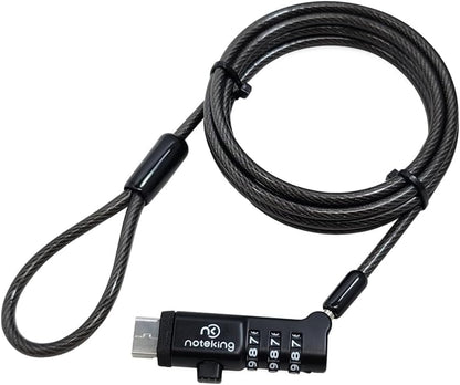 USB Port Lock for Laptop 3 Dial Combination Security Cable Lock, Black Laptop Security Lock, USB Cable Lock, Computer Locking Cable
