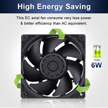 Wathai EC Industrial Case Fan 120mm x 38mm AC 110V 120V Cooling Fan | 110V - 240V Brushless Muffin Axial Fan Dual Ball Big Airflow 116 CFM 120x120x38mm for External Electronics Cooling - style: 120x38mm