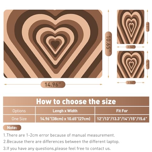 12.1-15.6 Inch Laptop Skin Decal, Universal Reusable Vinyl Cover Sticker for Notebook PC, Waterproof Art Decal Protector - Brown Hearts - color: Brown Hearts