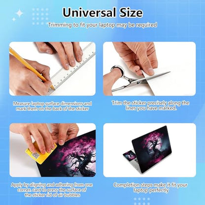 Universal Laptop Skin Sticker Decal for 11.6”12" 13" 13.3" 14" 15" 15.4" 15.6" Reusable Waterproof Scratch-Scratch Resistant Protective Vinyl Laptop Notebook Skin Stickers - Cherry Blossom Tree - color: Cherry blossom Tree