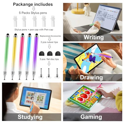 5Pcs Stylus Pen for Touchscreen,iPad,iPhone,3 in 1 Stylus Pen | High Precision & Sensitivity, Perfect for Touch Screens, iPhone/ipad/Samsung/Google/Microsoft/Android Tablets - size: 5 Packs