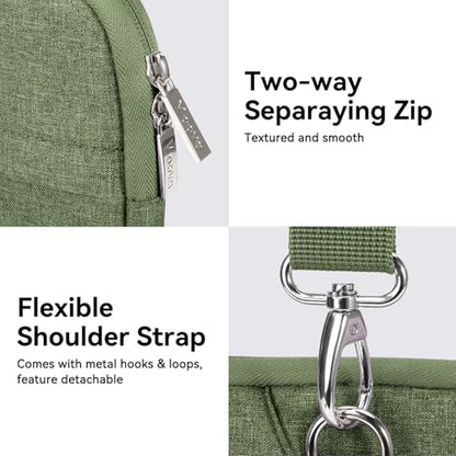 Voova 17.3-17 Inch Laptop Sleeve with Handle, MacBook Sleeve, Army Green | Splash-proof 17.3-inch laptop sleeve with handle and removable strap; fits Dell, HP and Lenovo notebooks for business travel - color: Army Green, size: 17-17.3 In