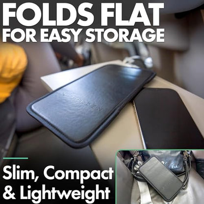 Airplane Phone Holder - Foldable Phone Stand for Plane Travel | Vegan Leather, Tabletop Mount Desk, Plane Tray Seat back, Treadmill, Fits iPhone Cell Phone, 9 x 4.3 in - color: Vegan Leather, size: Large