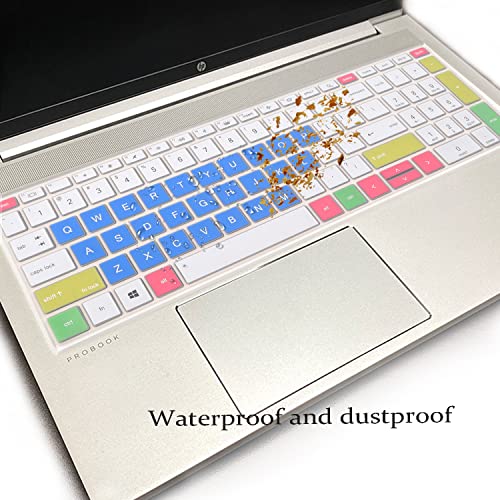 Keyboard Cover for 15.6 inch HP ProBook 450 G8 G9 G10/ 455 G8 G9 G10/ 650 G8/HP Zbook Power G8 G9, HP ProBook 15.6 inch Laptop Keyboard Skin(NOT fit HP ProBook 450/455/650 G6 G7)-CandyBlue - color: CandyBlue