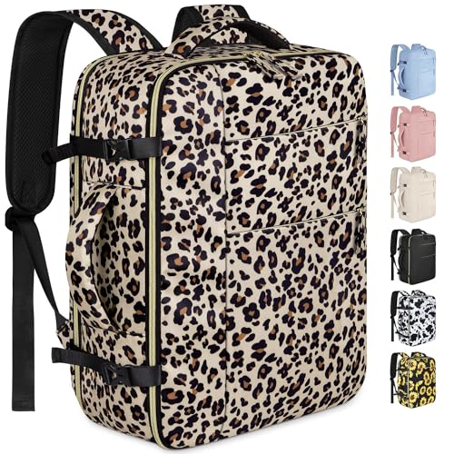 Capolo Travel Backpack for Women Men Waterproof Laptop Backpack Airlines Approved Carry On Backpack Bag Computer Bookbag for Business, Work, Traveling Fits 17 Inch Laptop(Leopard) - color: Leopard, size: 17 Inch