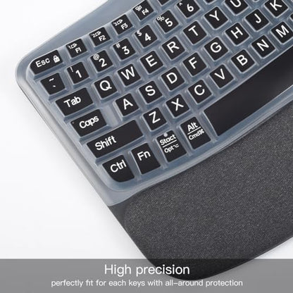 Large Print Keyboard Cover for Logitech Wave Keys MK670 Combo Keyboard Skin, Logitech Wave Keys Wireless Ergonomic Keyboard Cover Protector Skin, Logitechs Waves Key Accessories, Black - color: Black-Large Print