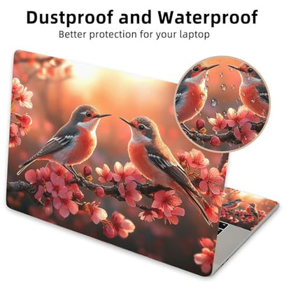 Aesthetic Laptop Skin Cover,12-15.6 Inch Universal Vinyl Sticker Decal,Waterproof Scratch-Resistant Notebook Wrap,Removable Residue-Free Protector,Cherry Blossom Birds - color: Cherry Blossom Birds