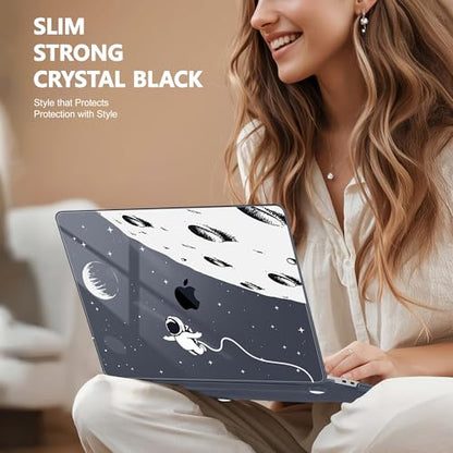 May Chen for MacBook Pro 13 inch Case 2022 2021 2020 Release A2338 M2 M1 A2289 A2251, Plastic Crystal Hard Shell Case Cover for MacBook Pro 13 inch Touch Bar Fits Touch ID, Astronaut Flight - color: Astronaut Flight