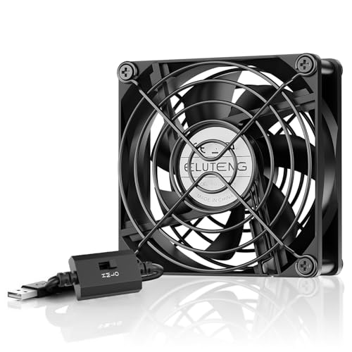ELUTENG USB Fan 80mm, USB Computer Fan 5V Quite USB Ventilation Fan Compatible with 3 Speed Control for Receiver DVR Playstation Xbox Computer Cabinet Cooling 80 x 80 x 25mm - size: 80mm USB Speed Fan Standard
