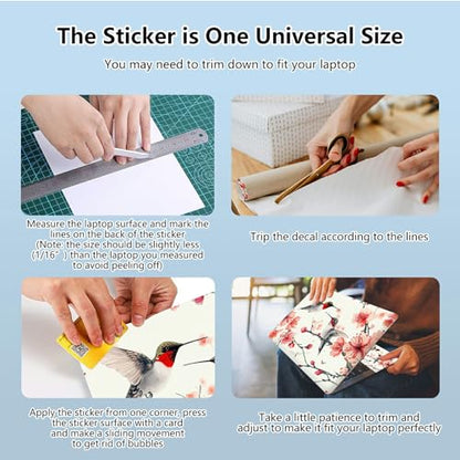 Universal Laptop Skin Sticker with 2 Wrist Pad Skins, Waterproof Scratch Resistant Vinyl Laptop Cover Decal, Cut to Fit for 11–15.6 Inch MacBook HP Dell Lenovo, Hummingbirds - color: Hummingbirds