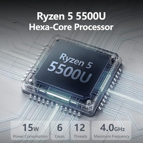 2026 Laptop, 15.6 Inch Laptop Computer with Ryzen 5-5500U Processor (up to 4.0GHz), 16GB RAM 1TB SSD, Win 11 Pro, WiFi 5, BT 5.1, Backlit Keyboard Portable Lap Top for Business