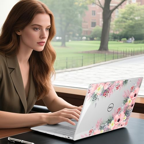 Batianda Blush Garden Case for Dell XPS 13 Laptop 2024 2025 | Fits Model 9340/9345/9350 13.4" Display, Lightweight Slim Hard Shell Protection for Women, Students and Floral Lovers - color: Pink flowers