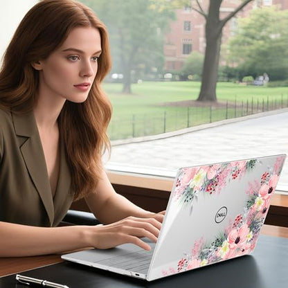 Batianda Blush Garden Case for Dell XPS 13 Laptop 2024 2025 | Fits Model 9340/9345/9350 13.4" Display, Lightweight Slim Hard Shell Protection for Women, Students and Floral Lovers - color: Pink flowers