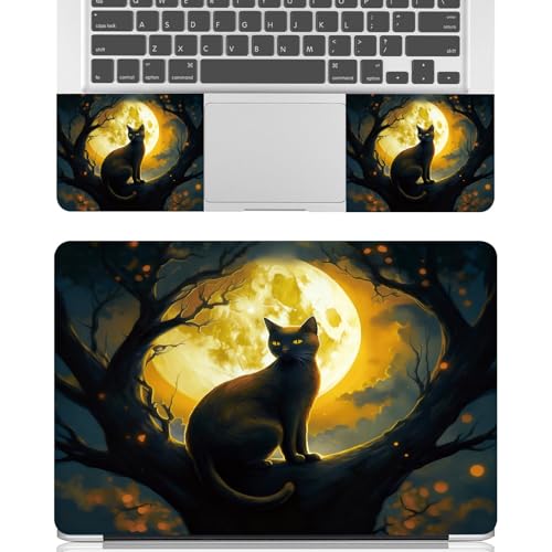 Universal Laptop Skin Sticker Decal for 11.6”12" 13" 13.3" 14" 15" 15.4" 15.6" Reusable Waterproof Scratch-Scratch Resistant Protective Vinyl Laptop Notebook Skin Stickers - Cat and Moon - color: Cat and Moon