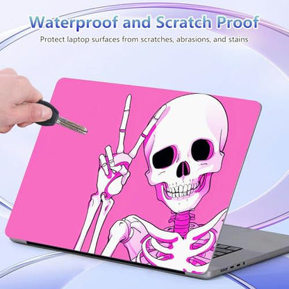 Laptop Skin Sticker Decal Cover,Cute Pink Cartoon Skeleton | DIGTIALL Universal Laptop Skin Sticker, Waterproof Removable Notebook Decal Protector Cover for 12 13 14 15 Inch Laptops - color: Cute Pink Cartoon Skeleton