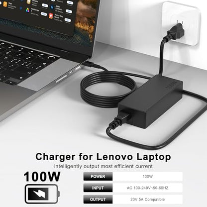 JEIBAO 100W Universal USB C Laptop Charger Compatible with Mac Book Pro/Air 16, 15, 14, 13 Inch,iPad Pro,Lenovo Thinkpad/Chromebook/IdeaPad Yoga,HP,Dell,Acer,Asus, All USB-C Devices - color: Black2