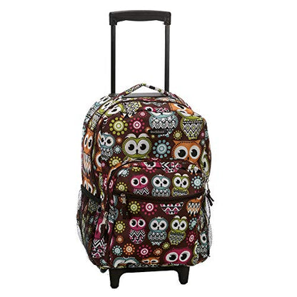 Rockland Double Handle 17" Rolling Backpack, Owl - color: OWL, size: One Size