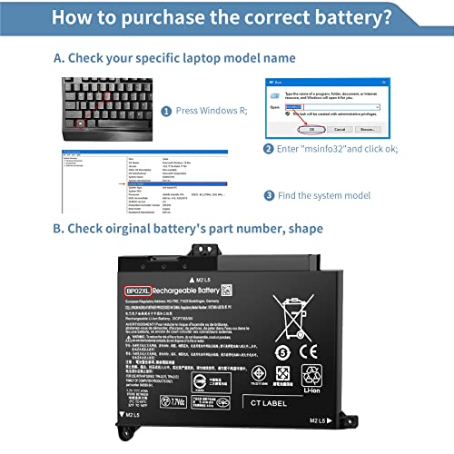 BP02XL 849909-850 Battery for HP Pavilion 15AU 15-AW 15-au123cl 15-au023cl 15-au091nr 15-au063cl 15-au030wm 15-au018wm 15-au010wm 15t-au100 15t-au000 15z-aw000 849909-855 849569-421 - size: 5.43 x 4 x 0.6 inches BP02XL BATTERY