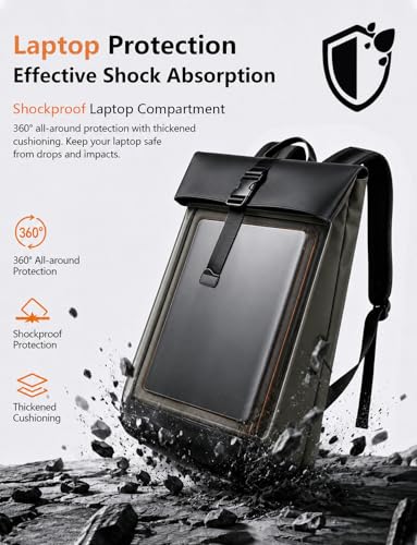 Lightweight Laptop Backpack 17Inch for Women & Men Professional Business Computer Bag with Back Cushioning Carry on Waterproof Travel Computer Backpack Resistant Travel Work Citywalk Gray - color: Gray