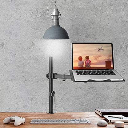 suptek Laptop Notebook Desk Mount Stand, Adjustable Single Monitor Laptop Arm Mount with Ventilated Tray,up to 17 inch,Holds up to 22 lbs - style: Laptop