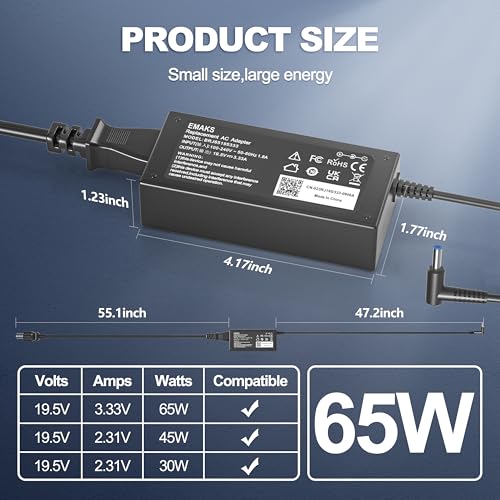 45W 65W Laptop Charger SK90A195231 SK90195333 for HP Pavilion 15-F F272WM | for 15-f111dx 15-f211wm 15-f271wm 15-f233wm f387wm f211nr f337wm f224wm and More hp Laptop Power Supply Cargador Ac Adapter