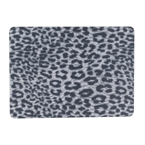 Leopard Case for MacBook Air 13 inch 2026-2022 M5/M4/M3/M2 Logo Cutout | Glitter Cheetah Print PU Leather Hardshell Case & Keyboard Cover for Mac Air 13.6 inch A3449 A3240 A3113 A2681, Black - color: 01 Black Leopard Print