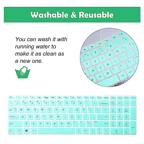 uxcell Silicone Keyboard Cover Protector for HP Pavilion 15 Laptop, Ultra Thin Protective Laptop Keyboard Cover Film Accessories, Turquoise