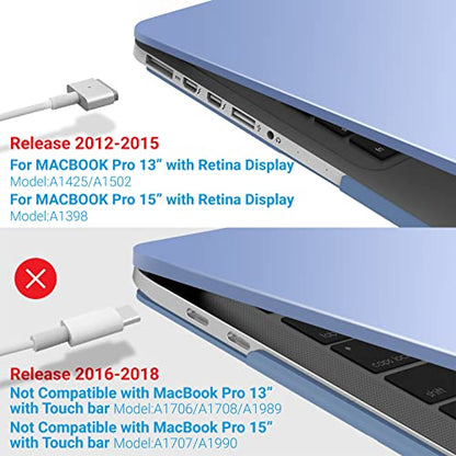 IBENZER Compatible with MacBook Pro 13 Inch Case 2015 2014 2013 end 2012 A1502 A1425, Hard Shell Case with Bag & Keyboard Cover & Screen Film for Old Version Mac Pro 13, Serenity Blue, R13-SRL+3SP - color: Serenity Blue