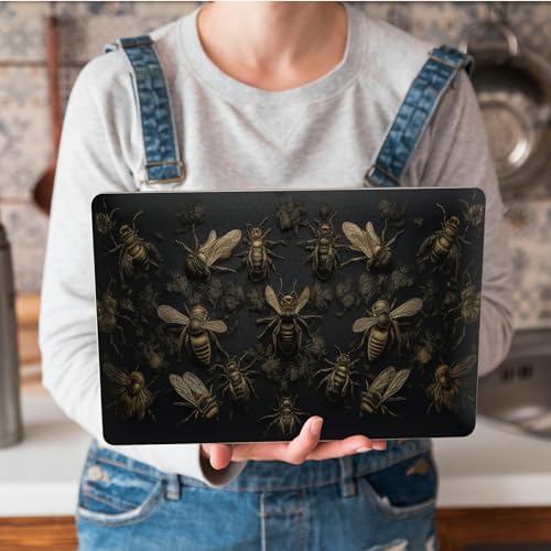 Universal Laptop Skin Sticker with 2 Wrist Pad Skins, Waterproof Scratch Resistant Vinyl Laptop Cover Decal, Cut to Fit for 11–15.6 Inch MacBook HP Dell Lenovo, Bumblebee - color: Bumblebee