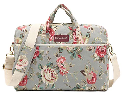 Grey Rose Pattern Waterproof Laptop Shoulder Messenger Bag Case With Rebound Bubble Protection for MacBook Pro 16 inch,LG Gram 16 inch and 15 inch-15.6 inch laptop - color: ‎‎grey Rose(cushioned)