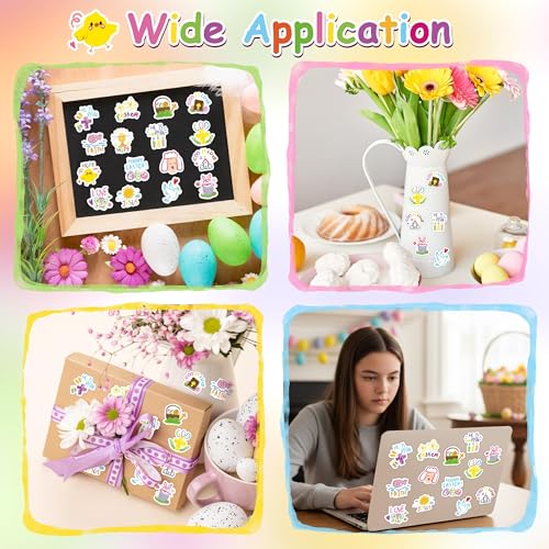 Haooryx Easter Graffiti Sticker Rolls - 1000Pcs Religious Drawn He is Risen Sticker Self Adhesive Vinyl Waterproof Water Bottle Laptop Easter Basket Stuffers Egg Filler Birthday Party Favor Supplies - style: Easter Religious Graffiti