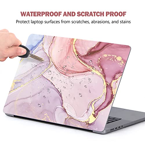 AIMSA Laptop Skin Sticker Decal, 12 13 13.3 14 15 15.4 15.6 inch Laptop Art Decal Protector Notebook Netbook PC 15.6" Universal Vinyl Cover, Pink Purple Marble - color: Pink Purple Marble