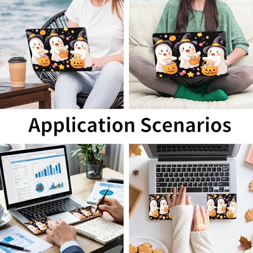 15.6 Inch Laptop Skin Sticker, Reusable Vinyl Cover Protector with 2 Wrist Pad Skins, Removable Waterproof Scratch-Resistant for 12-15.6 Inch Laptop Notebook,Cute Witches Wearing Wi - color: Cute Witches Wearing Wi
