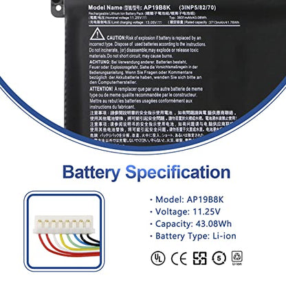 AP19B8K AP19B5K Laptop Battery for Acer Aspire 3 A315-56 A315-57 A315-57G | A315-58 A315-58G A315-59 A315-59G A317-53 A317-52 A317-53G Extensa 15 EX215-54 EX215-54G A317-53G-75TN 3INP5/82/70