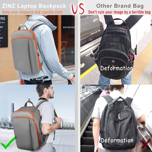 ZINZ Slim and Expandable 15 15.6 16 Inch Laptop Backpack Anti Theft Business Travel Notebook Bag with USB, Multipurpose Large Capacity Daypack for Men & Women,G01OG01 - color: G01og01