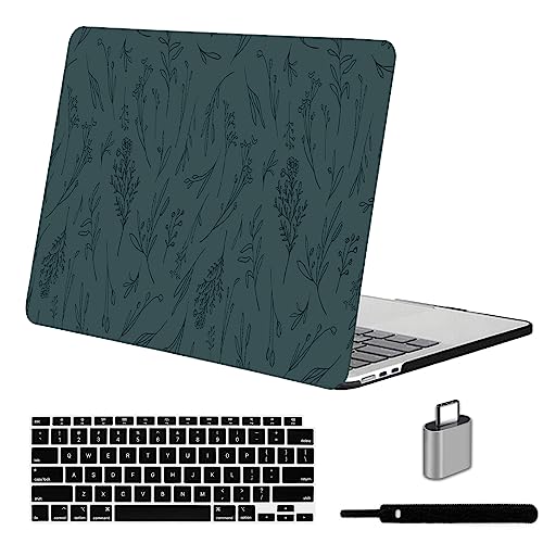 LanBaiLan Compatible with MacBook Air 13 inch Case M5 2026 M4 2025 M3 M2 2024-2022 A3449 A3240 A3113 A2681, 13.6 Plastic Hard Shell Case & Keyboard Cover, Dark Green - color: Dark Green