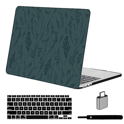 LanBaiLan Compatible with MacBook Air 13 inch Case M5 2026 M4 2025 M3 M2 2024-2022 A3449 A3240 A3113 A2681, 13.6 Plastic Hard Shell Case & Keyboard Cover, Dark Green - color: Dark Green