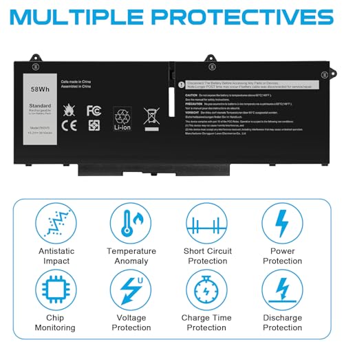 FK0VR Laptop Battery Replacement for Dell Latitude 5330 7330 7430 7530 Latitude 5330 2-in-1/7330 2-in-1/7430 2-in-1 P133G P134G P135G P136G P110F P138G P139G FKOVR 8H6WD 51R71 293F1 01VX5 404T8 - size: FK0VR