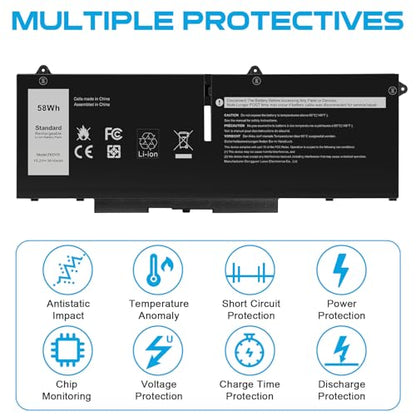 FK0VR Laptop Battery Replacement for Dell Latitude 5330 7330 7430 7530 Latitude 5330 2-in-1/7330 2-in-1/7430 2-in-1 P133G P134G P135G P136G P110F P138G P139G FKOVR 8H6WD 51R71 293F1 01VX5 404T8 - size: FK0VR