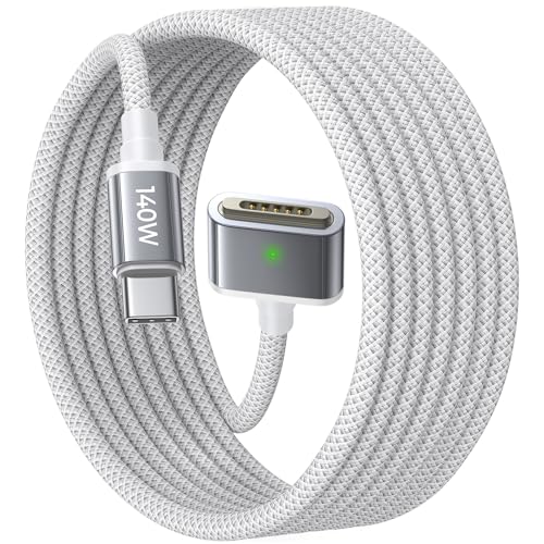 LISEN MacBook Charger USB-C to Magnetic 3 Cable (6.6FT) for M4/M3/M2 MacBook Pro Air M5 Charger, 140W Magnetic Safe 3 Cable Computer Laptop Cord for Pro (16"/14" 2026-2021) Air (15''/13'' 2026-2022) | for M5/M4/M3/M2 MacBook Air Pro M5 Charger MacBook Pro