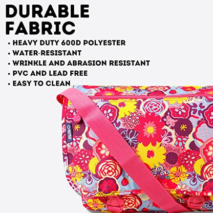 J World New York Terry Messenger Bag for Women Girls School Kids - color: Poppy Pansy