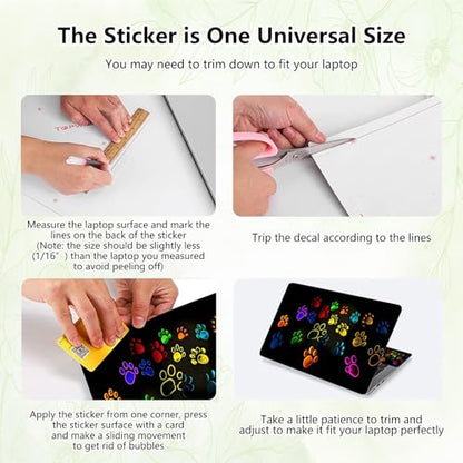 Laptop Skin Sticker Decal, Universal Reusable Vinyl Laptop Cover for 12" 13" 13.3" 14" 15" 15.4" 15.6" Notebook PC, Waterproof Scratch-Resistant with 2 Wrist Pads, Easy to Apply & Remove,Dog's Paw - color: Dog's Paw