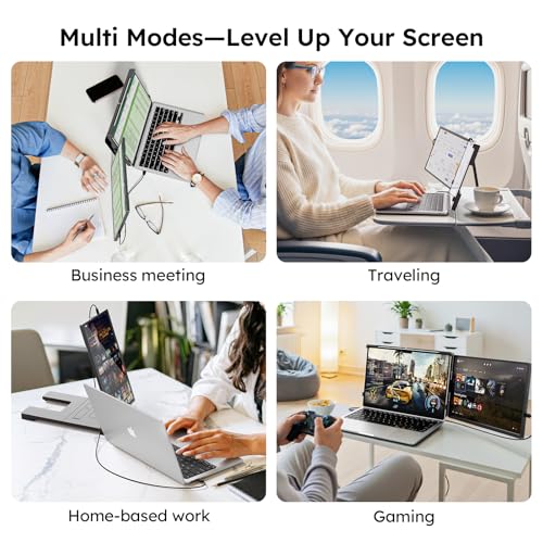 Dopesplay 14.1" FHD 1920x1200 IPS Laptop Extender, 16:10 Matte Dual Monitor for 14-17" Laptops | USB-C/HDMI, Plug-and-Play | Lightweight Foldable | Compatible with Win/Mac/Android/Switch - size: 14.1" Bag